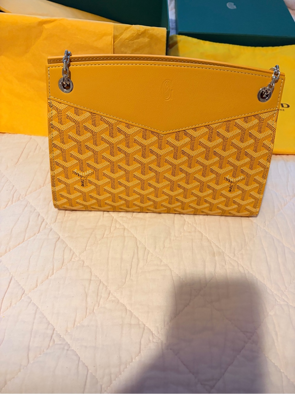 Like New💛100% Authentic Goyard💛Rouette Structure PM Yellow Chain-Shoulder Bag